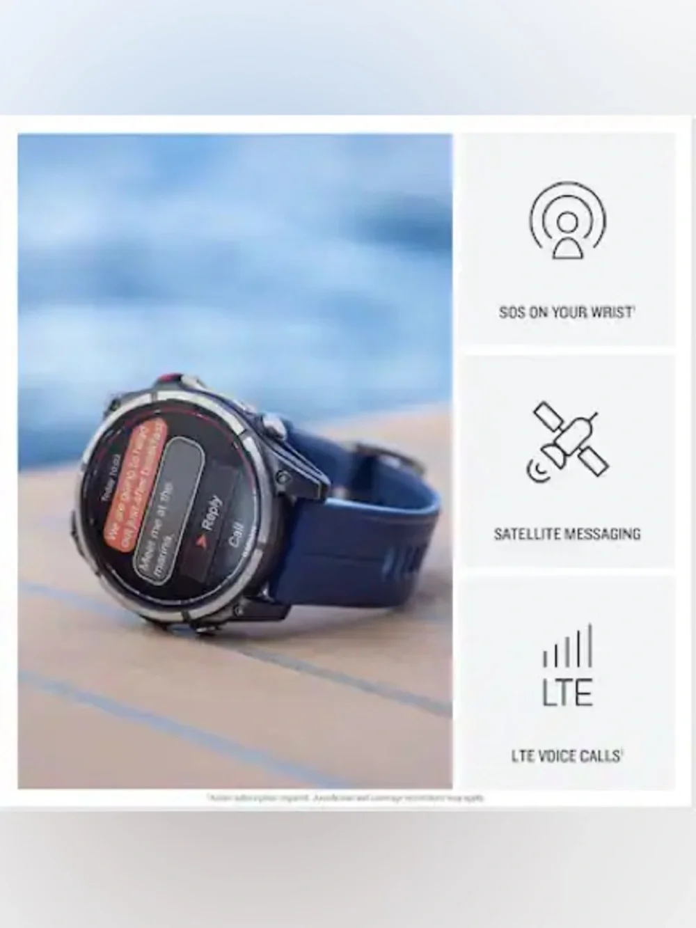 Garmin Quatix 8 Smartwatch with Blue Band and Black Case